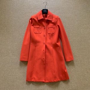 Jil Sander Navy Orange Seamed Coat Sz 38